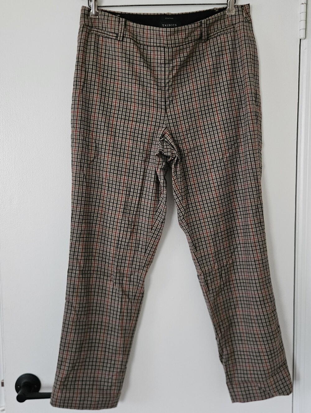 Talbots Womens Pants 12 Ankle Chatham Plaid Lined Wool Academia Office Preppy